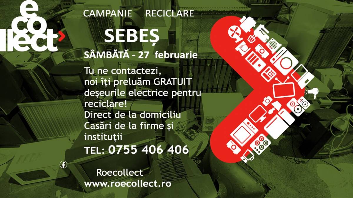Sâmbătă: Campanie de informare și colectare de echipamente electrice și eletronice la Sebeș