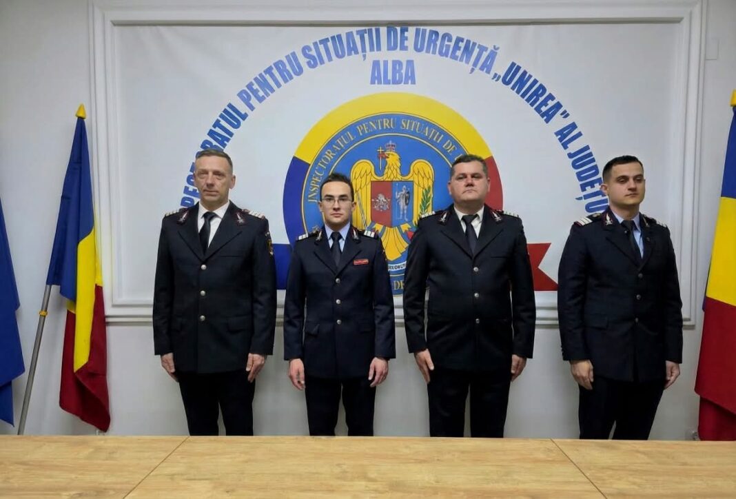 Patru subofițeri din cadrul ISU Alba, avansați în gradul următor, cu ocazia Zilei Naționale a României