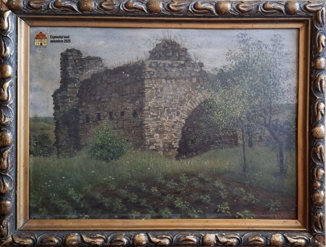 „Turnul porții de Nord-Est a Cetății de la Săsciori”, ulei pe carton, de Hermann Meuselbach (1858-1924), exponatul lunii noiembrie la Muzeul Municipal „Ioan Raica” Sebeș
