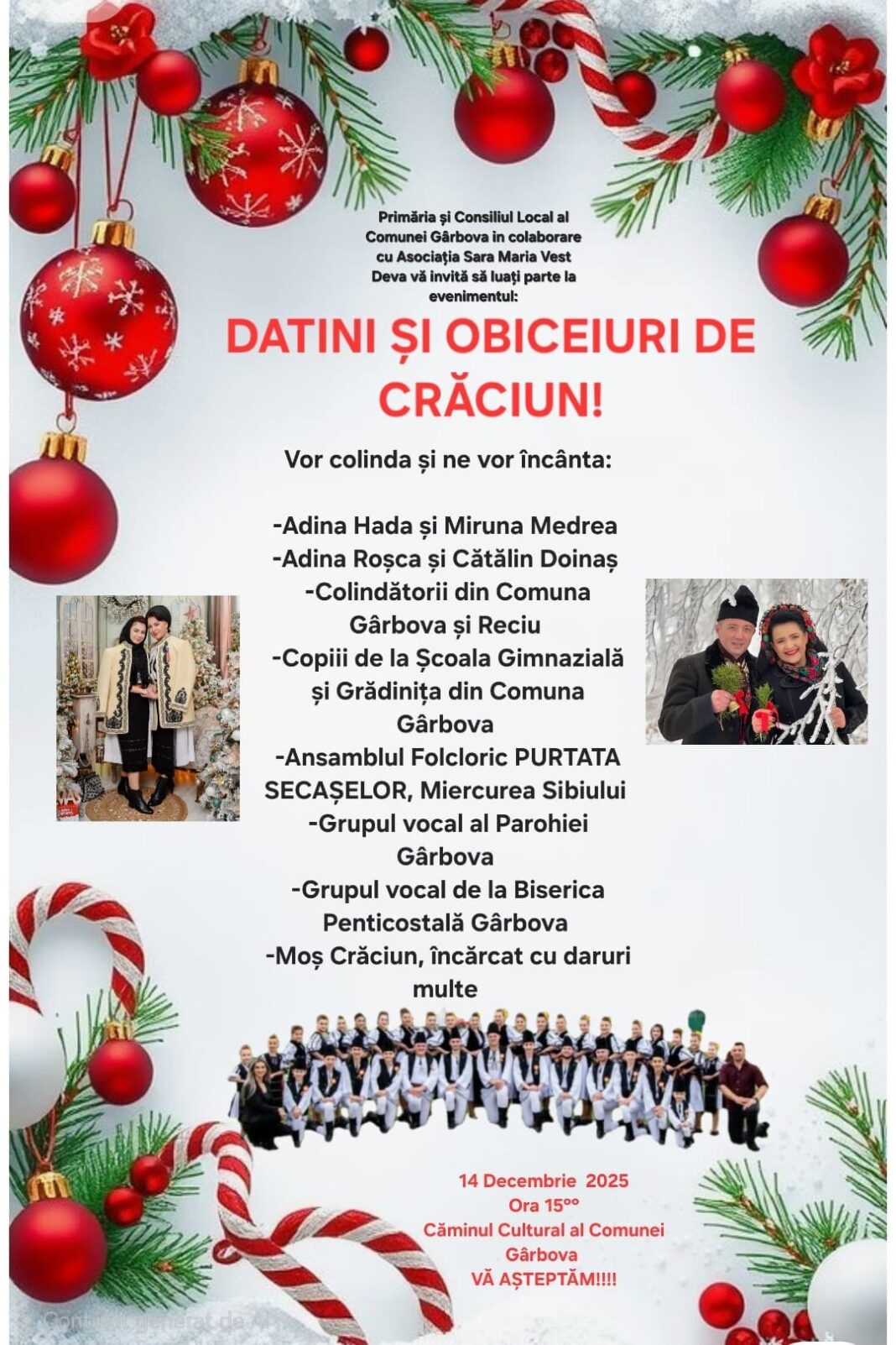 Sărbătoare a tradițiilor la Gârbova: „Datini și Obiceiuri de Crăciun” aduce comunitatea împreună