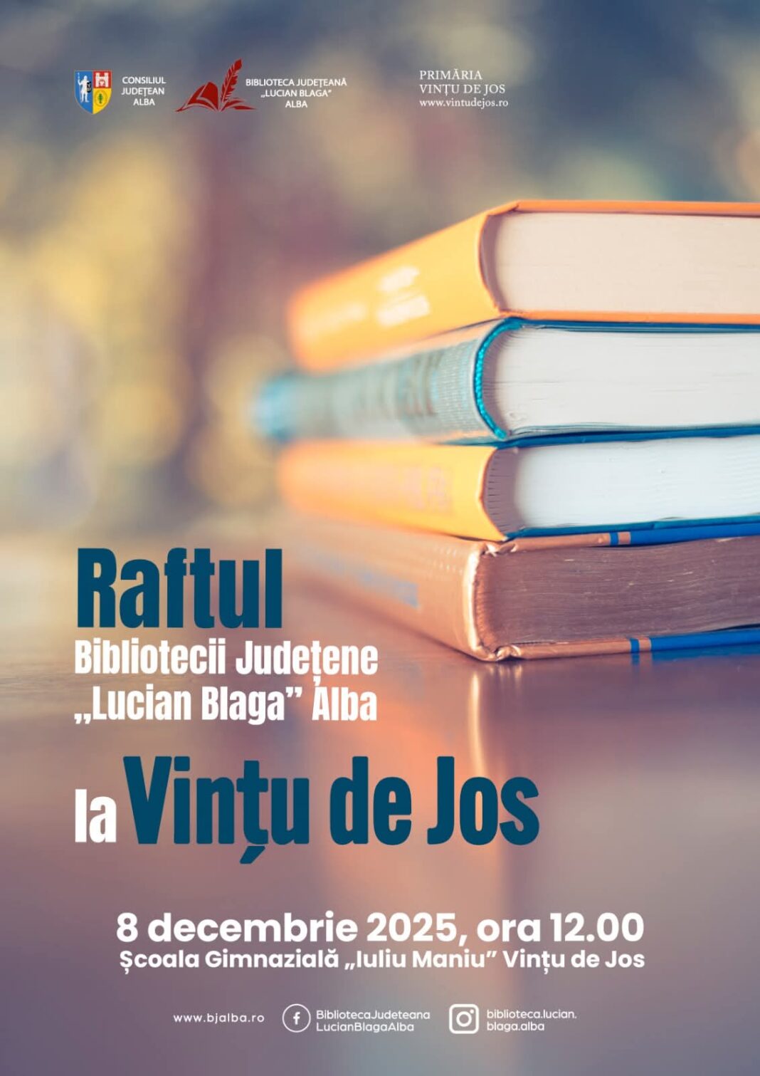 Luni: Raftul Bibliotecii Județene „Lucian Blaga”, ajunge la Vințu de Jos