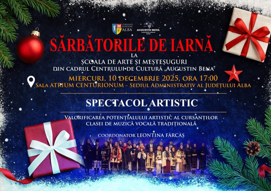 Sărbătorile de Iarnă la Școala de Arte și Meșteșuguri, din cadrul Centrului de Cultură „Augustin Bena” Alba