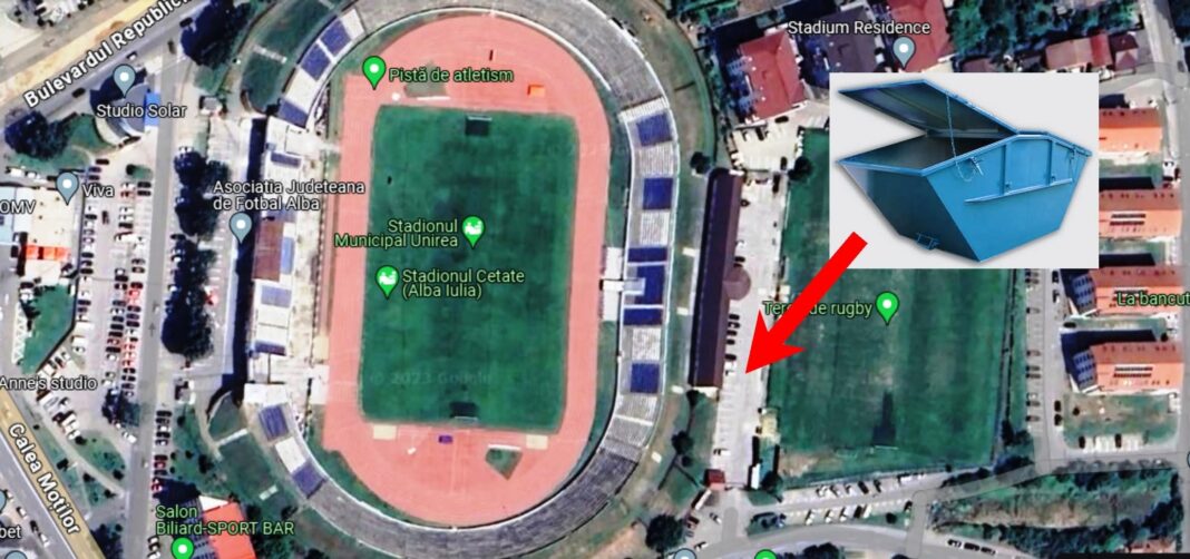 Alba: Container special pentru deșeuri voluminoase. Este situat în spatele Stadionului Municipal „Unirea”