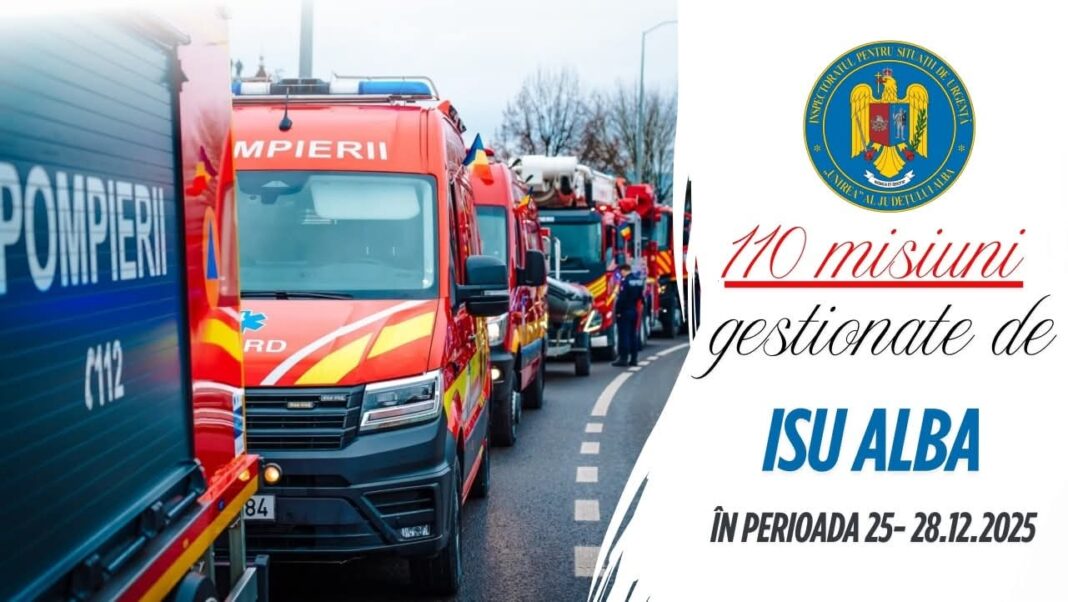 Peste 100 de misiuni, intervenții la accidente și incendii, gestionate de pompieri în minivacanța de Crăciun