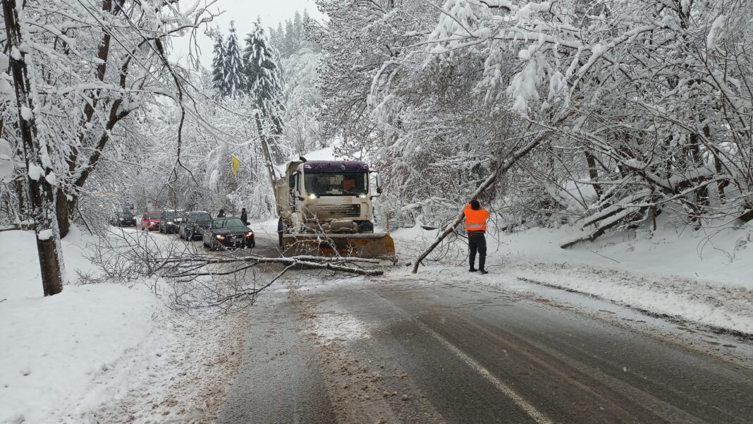 Peste 10000 locuitori din Alba nu au curent electric din cauza Codului Galben de ninsori abundente