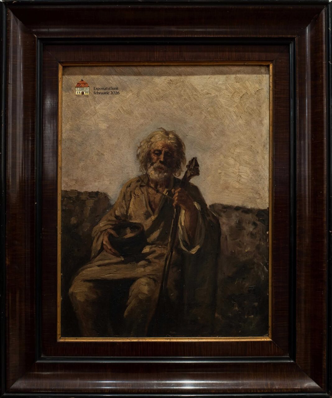 „Bătrân stând”, lucrare realizată de pictorul Sava Henţia, exponatul lunii februarie la Muzeul Municipal „Ioan Raica” Sebeş