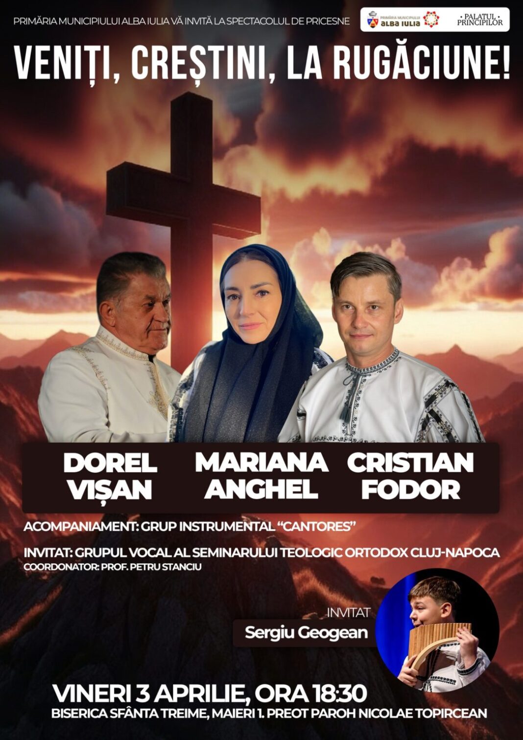 Vineri – duminică: Spectacol de pricesne „Veniți, creștini, la rugăciune”, în trei biserici din Alba Iulia