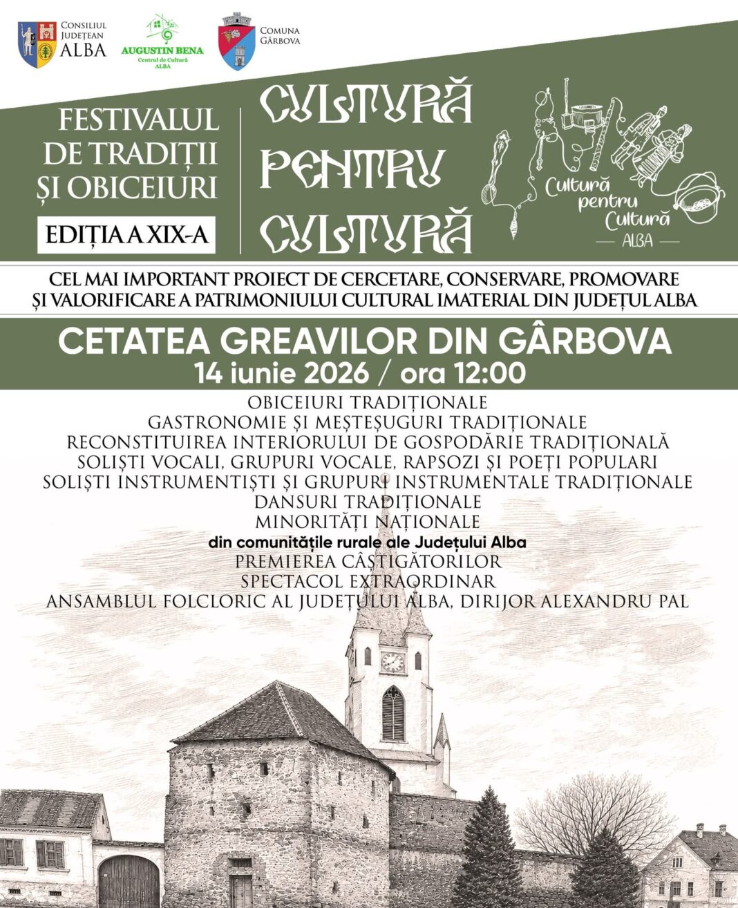14 iunie: Festivalul Concurs ”Cultură pentru Cultură”, debutează la Cetatea Greavilor din Gârbova