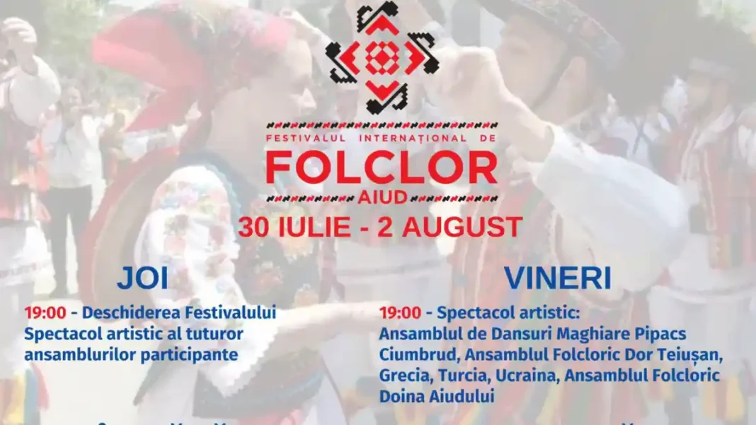 Festivalul Internațional de Folclor Aiud: Patru zile de muzică, dans și tradiții autentice între 30 iulie și 2 august 2026