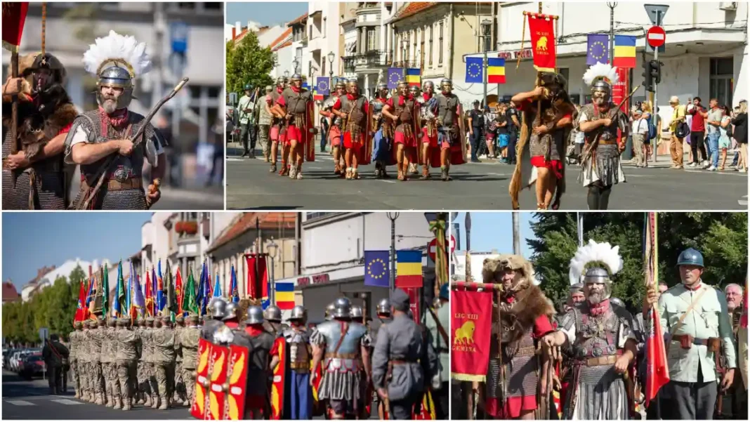 FOTO | 110 de ani de tradiție militară: Legiunea XIII Gemina din Alba Iulia și Divizia 4 Infanterie „Gemina” sărbătoresc la Cluj-Napoca