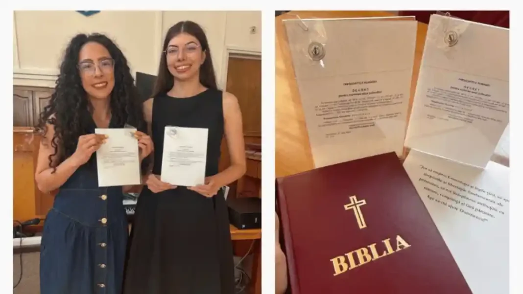 FOTO | Emoție la Judecătoria Alba Iulia: Judecătoarele Medruț Georgiana-Maria și Mitea Sara-Elena au depus jurământul solemn
