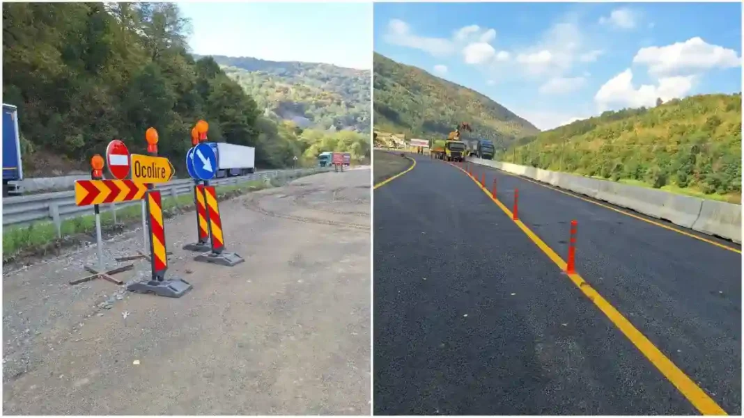 Foto | Trafic redirecționat pe un traseu alternativ pe DN 7 din cauza lucrărilor la Autostrada A1 Sibiu-Pitești: Măsura valabilă până la sfârșitul anului 2026