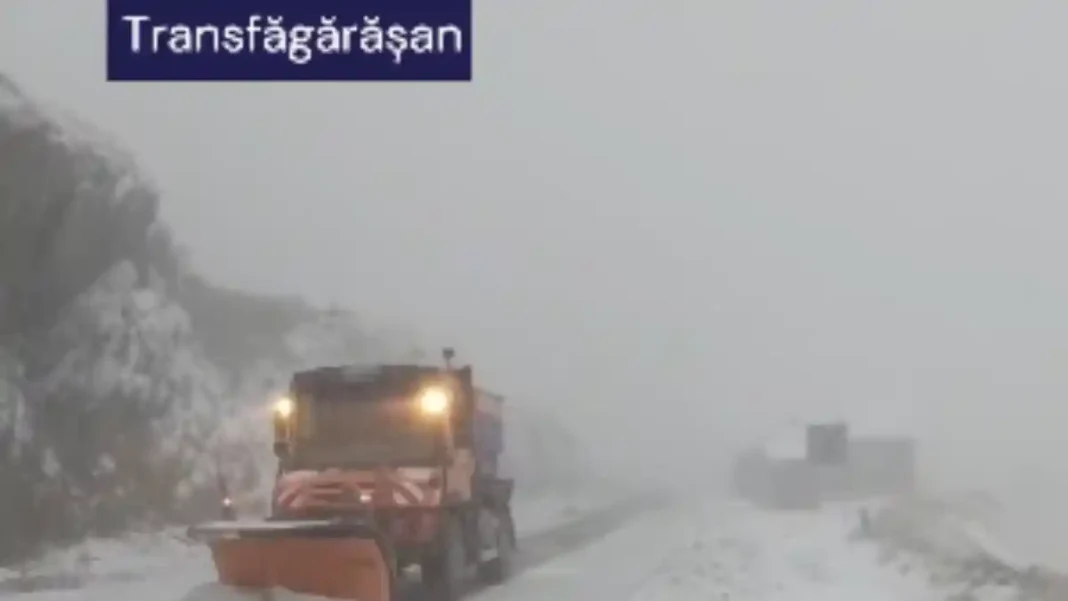 Ninsoare pe Transfăgărășan: Drumarii intervin prompt